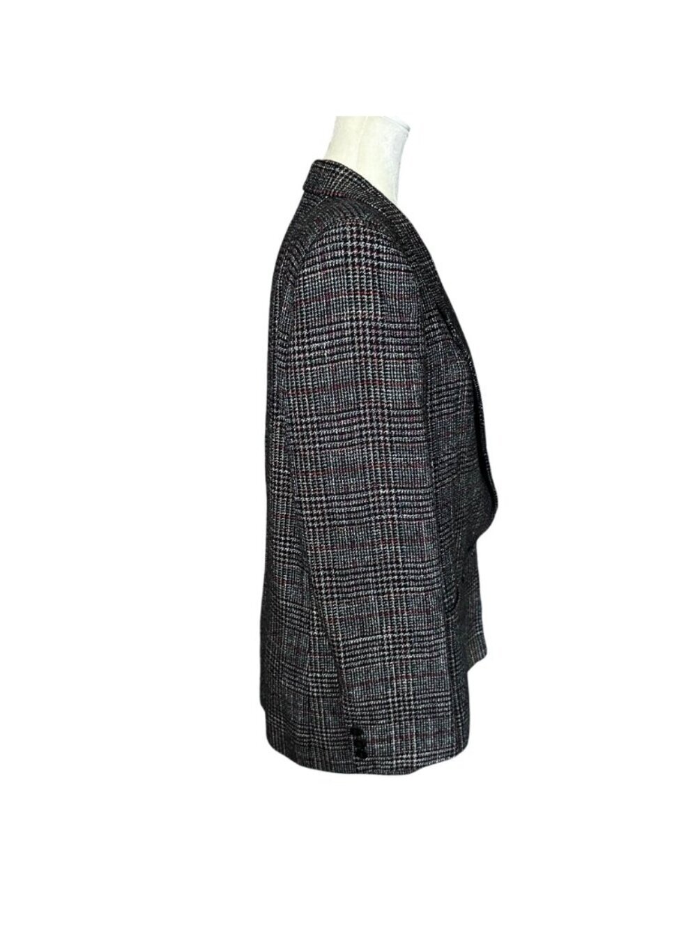 Vintage 80s En Avance Glen Plaid Skirt Suit Double Breasted Tweed Size 11/12 - Picture 3 of 8